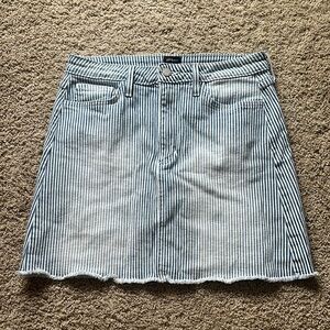 Just Black Blue and White A-Line Mini Skirt